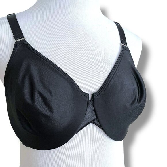 Bali 36C Bra Black No Slip Strap Seamless Unlined Undewire Full Coverage 3254 - Picture 2 of 6